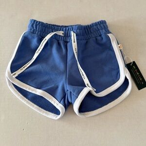 Minimalist Folk Co. Track Shorts Blue white stripe Girls Size 5 NWT